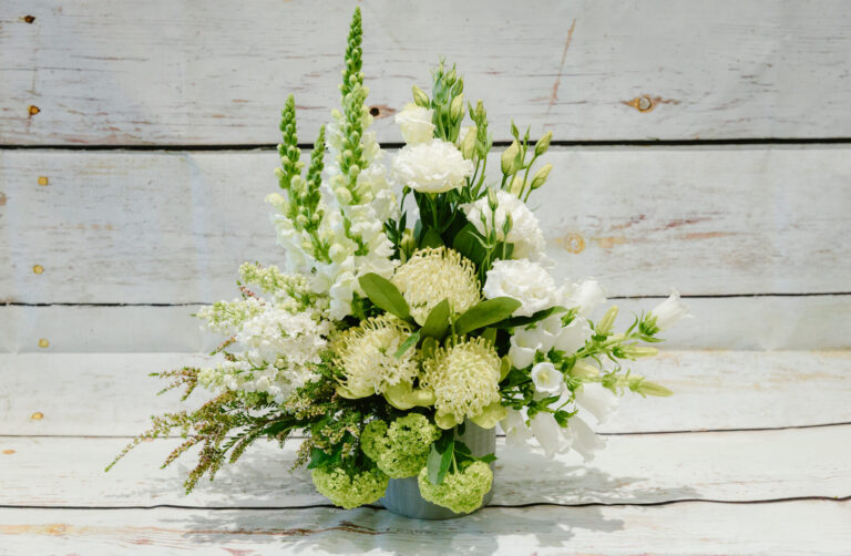 White sympathy flowers