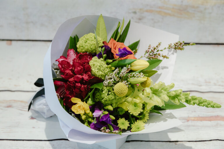 Bright posy of seasonal flowers